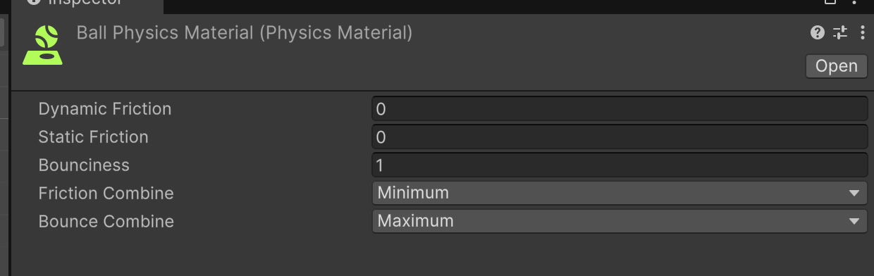 ボールのPhysics Material